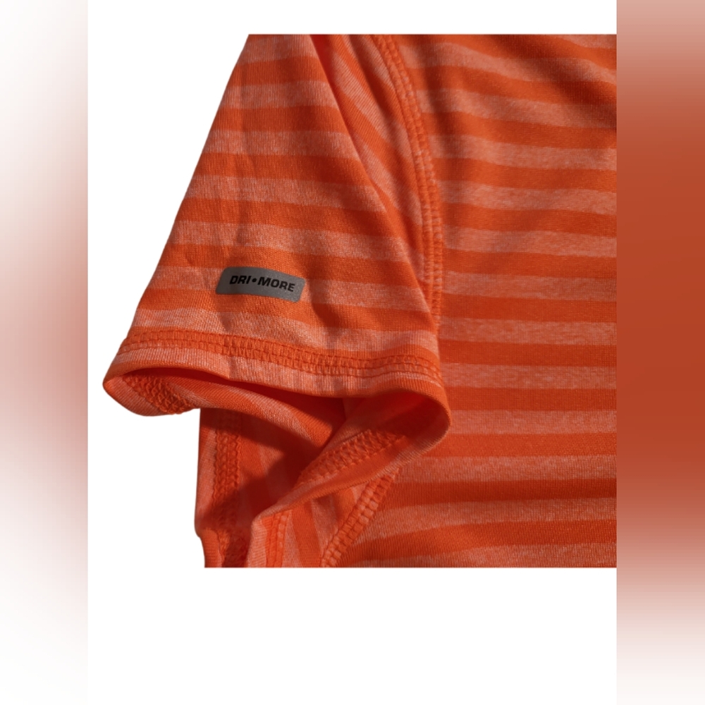 EUC! Danskin Now Orange Stripe V-neck Short sleeve Tee. Size M - Picture 4 of 6
